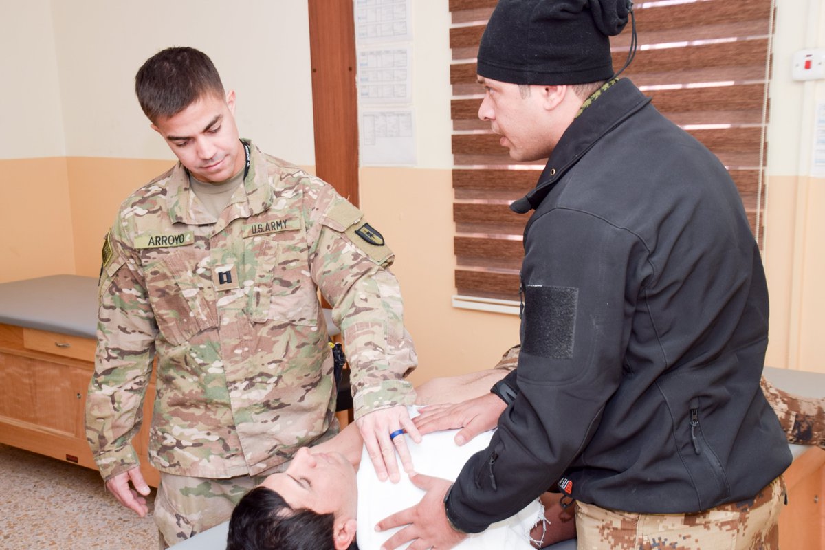 #ThrowbackThursdays A CJTFOIR orthopedic surgeon works with an Iraqi physical therapist to deliver training to therapy assistants at the Counter Terrorism Service Wounded Warrior clinic. Being able to rehabilitate wounded personnel has been a key part of the fight against Daesh.