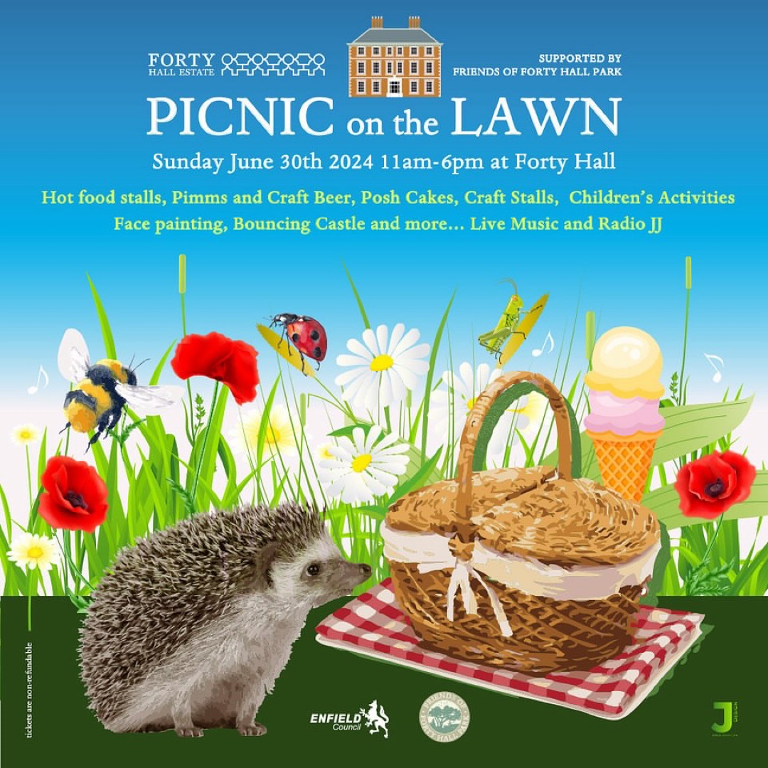 PICNIC ON THE LAWN @fortyhall
SUNDAY 30TH JUNE 2024 11AM-6PM

Now in its 12th year, this popular conservation fundraiser is excellent value at £10 (early bird until June 1st) £15 standard price. Children under 15 go free if accompanied by an adult.

#enjoyenfield #fortyhall