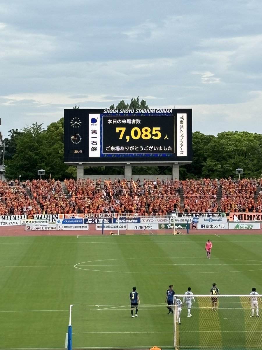 本日の来場者7,085人
エスパルさんのお陰です🙇‍♂️
#thespa #ザスパ群馬 #ひとつに #群馬清水