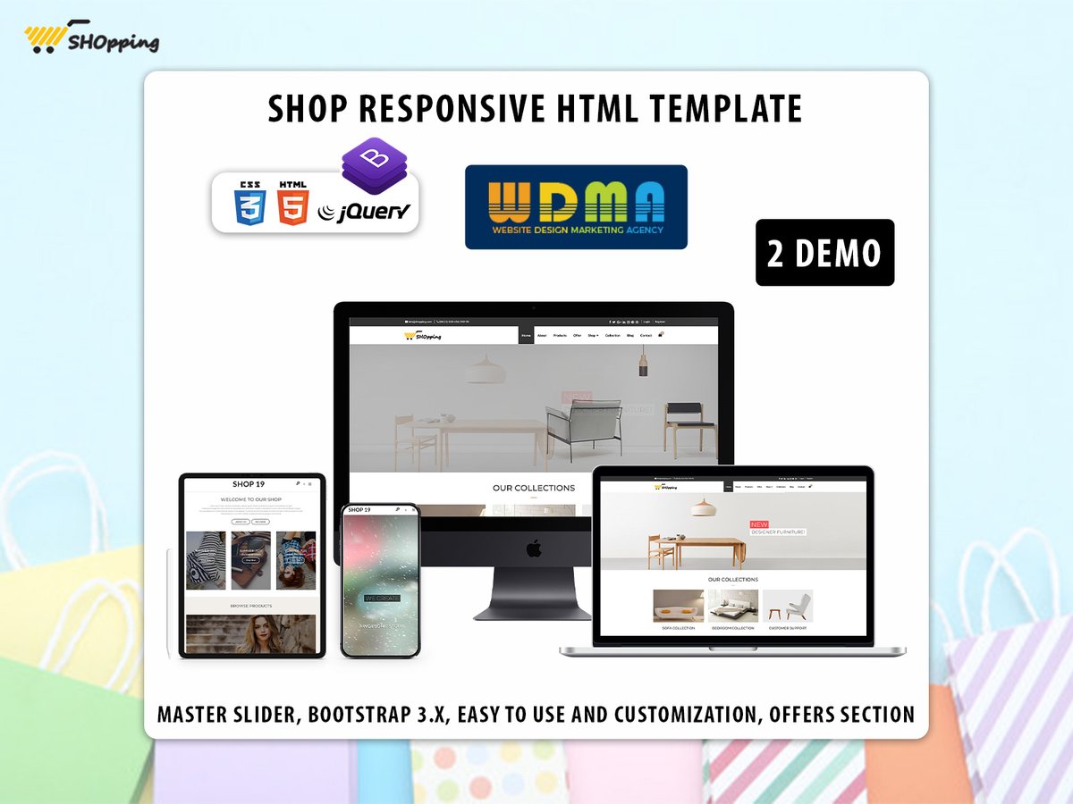 Shop – Responsive eCommerce HTML Template is a shopping HTML template with responsive code that can be used for the Creative eCommerce website or for an advanced eCommerce website. 
.
Get it Now: themeforest.net/item/shop-resp…  
.
.
#envato #EnvatoMarket #themeforest #Download