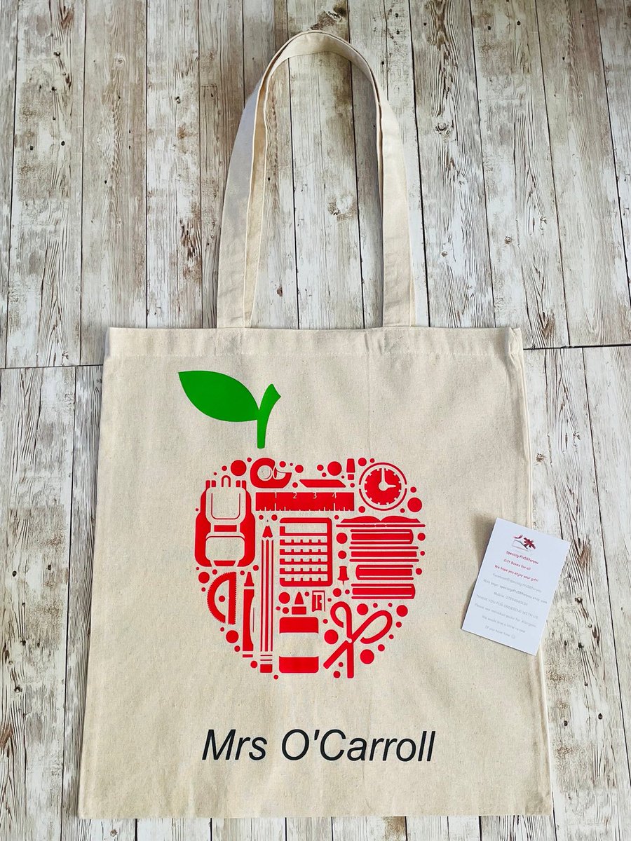 Lovely Teacher / Teaching assistant bag. 
Book bag,Tote bag, personalised and. Perfect way to say thank you. 

ktspecialgifts.etsy.com/listing/119539…

#etsy #teachergift #thankyougift #bookbag #schoolbag #endoftermgift #personalised #earlybiz #elevenseshour #teachingassistant #giftfinder