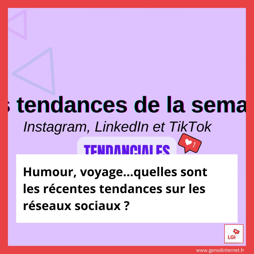 Humour, voyage...quelles sont les récentes tendances sur les réseaux sociaux ? ⬇️ gensdinternet.fr/2024/05/06/hum…