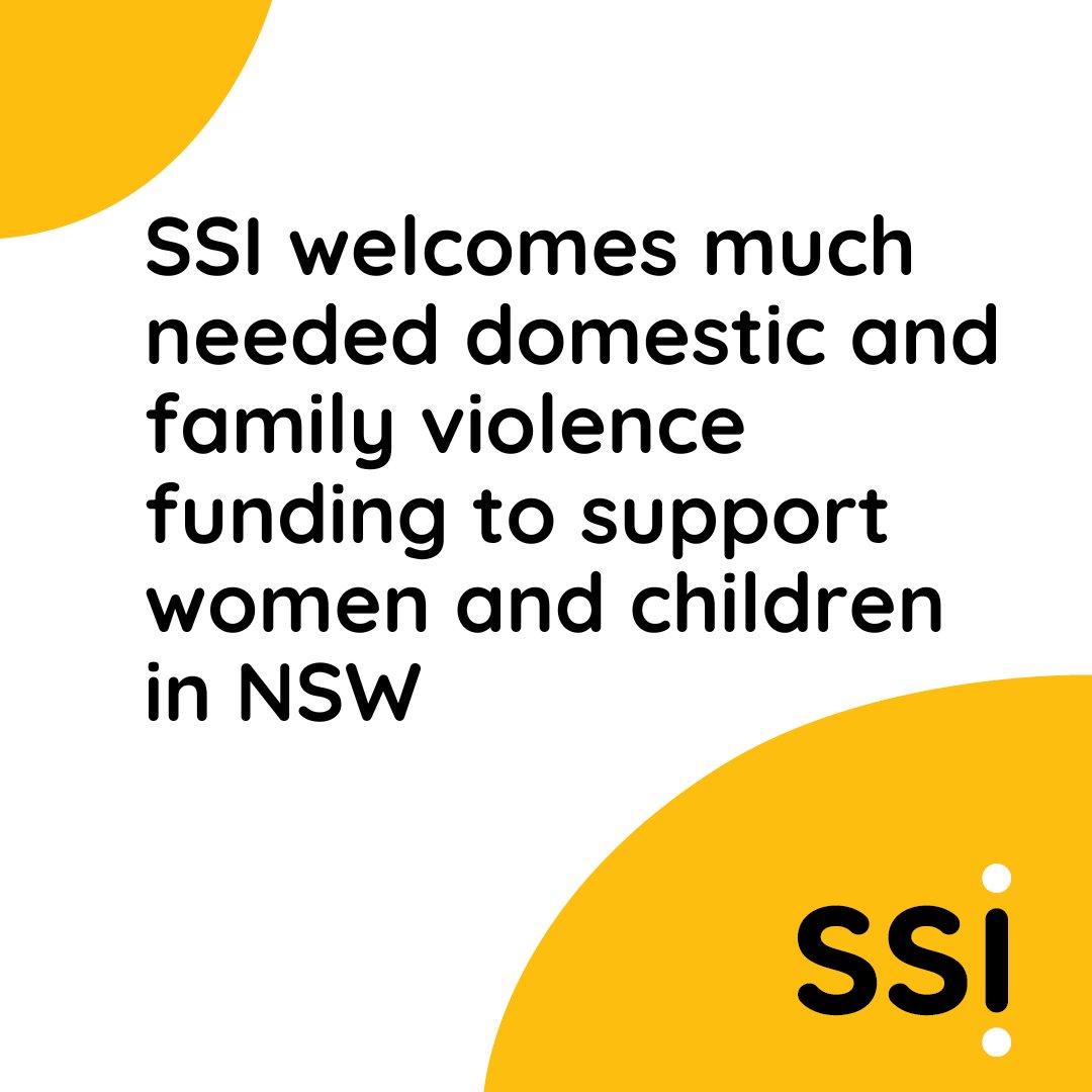 SSI welcomes the NSW Government’s DFV funding package, an essential initial response and immediate action to support meaningful, real solutions that will keep women and children in the state safe. Read more here: ssi.org.au/media-centre/f…