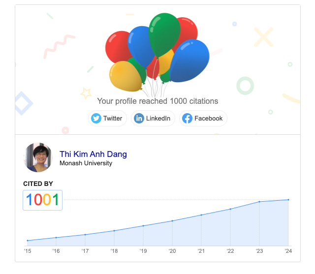 It's hard to ignore this colourful message from Google scholar! Nice start to the week! Happy to know that people have steadily engaged with my research works. Thanks for your interest in my works. It means a lot :-)