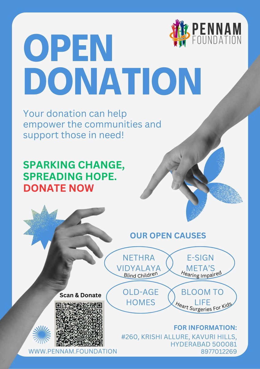 Empowering communities, #PennamFoundation stands as a beacon of hope and change. With your generous support, we've provided education, #healthcare, and vital resources to those in need. #Join our mission by donating now. pennam.foundation
#charity #oldagehome #blindkids