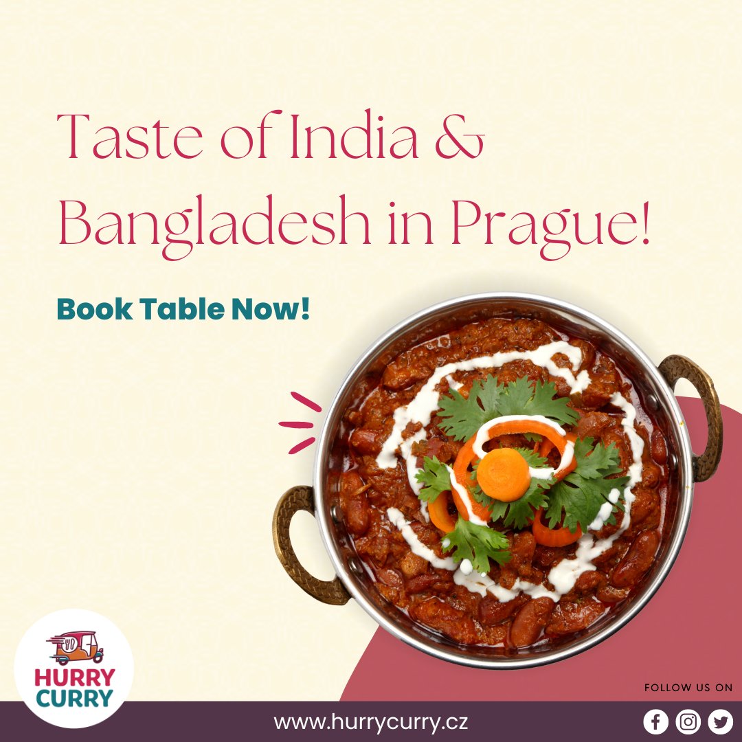 Embark on a taste journey in Prague with Hurry Curry! 🌶️ 

Indulge in mouthwatering Indian & Bangladeshi curries, from veggie delights to succulent chicken and lamb. 🍛

Book Table Online - hurrycurry.cz
#Prague #czech #Foodie #foodlover #Foodrecipes