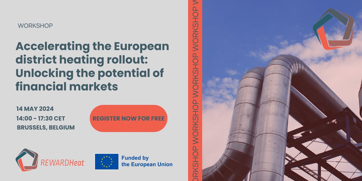🌍 Join us for 'Accelerating the European District Heating Rollout: Unlocking Financial Markets' by REWARDHeat! Gain insights from experts on the role of financial markets in European district heating. Register now: shorturl.at/ADGJV #DistrictHeating #REWARDHeat