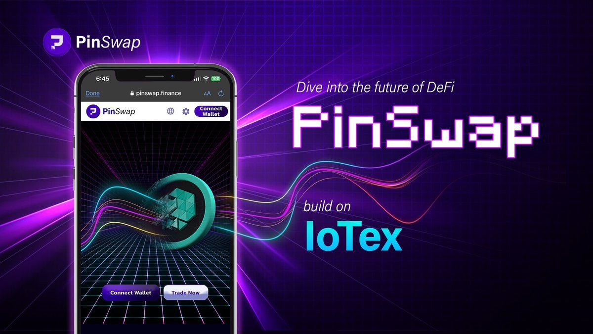🌏Dive into the future of DeFi with pinswap! 
🌈Situated within @iotex_io , we lead the charge in liquidity solutions
☄️Join us in revolutionizing the financial landscape! 
🚀 #pinswap #IoTeX #DeFi
