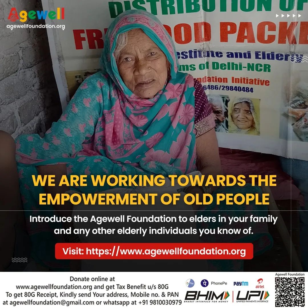 Striding Towards a Better Future 🙏

Agewell Foundation, India is a not-for-profit NGO which has been working for the welfare and empowerment of older persons.👴👵