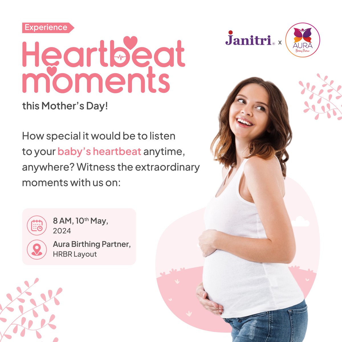 Janitri in collaboration with Aura Birthing Partner presents to you “Heartbeat Moments”. 
Don't miss this extraordinary moment – mark your calendars and be part of the joy!
#PregnancyJourney #AuraEvent #BabyHeartbeat #MomToBe #PregnancyEvent #PregnancyExperience