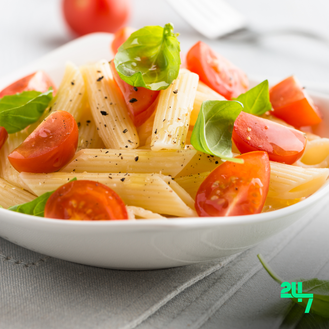 Italian pasta perfection - topped with juicy cherry tomatoes and fresh basil. 🍝🍅 🌿

#italianpastadubai #freshtomatoesandbasil #uaecherrytomatoes #cilantropasta #chefspecialdishes #culinarymaster #qualityingredientsforbakers #dubaivegetablesupplier #dubaivegetables #247yield