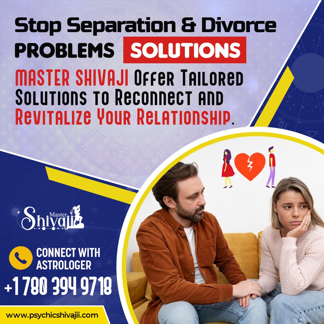 PsychicShivaJi's tweet image. Master Shivaji Offer Tailored Solutions To Reconnect And Revitalize Your Relationship.

Call Now:- +1 780 394 9718
Website:- psychicshivajii.com

#StopSeparation #DivorceProblems #RelationshipSolutions #MasterShivaji #TailoredSolutions #Reconnect #Revitalize