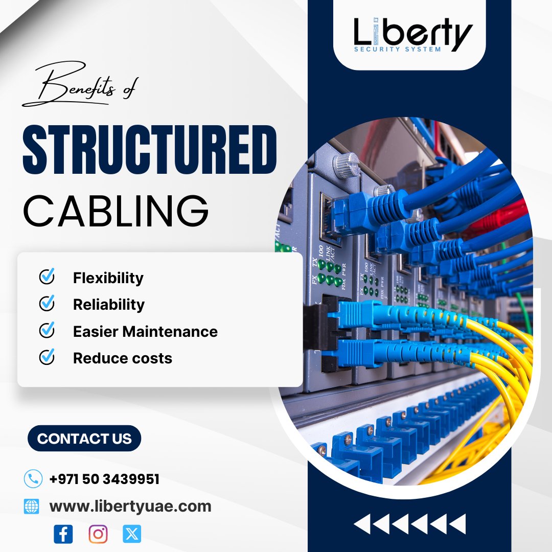 Unlock the power of structured cabling Experience unparalleled flexibility, rock-solid reliability, effortless maintenance, and substantial cost savings.

🌐 libertyuae.com

#libertyuae #structuredcabling #flexibility #reliability #maintenanceease #costreduction #network