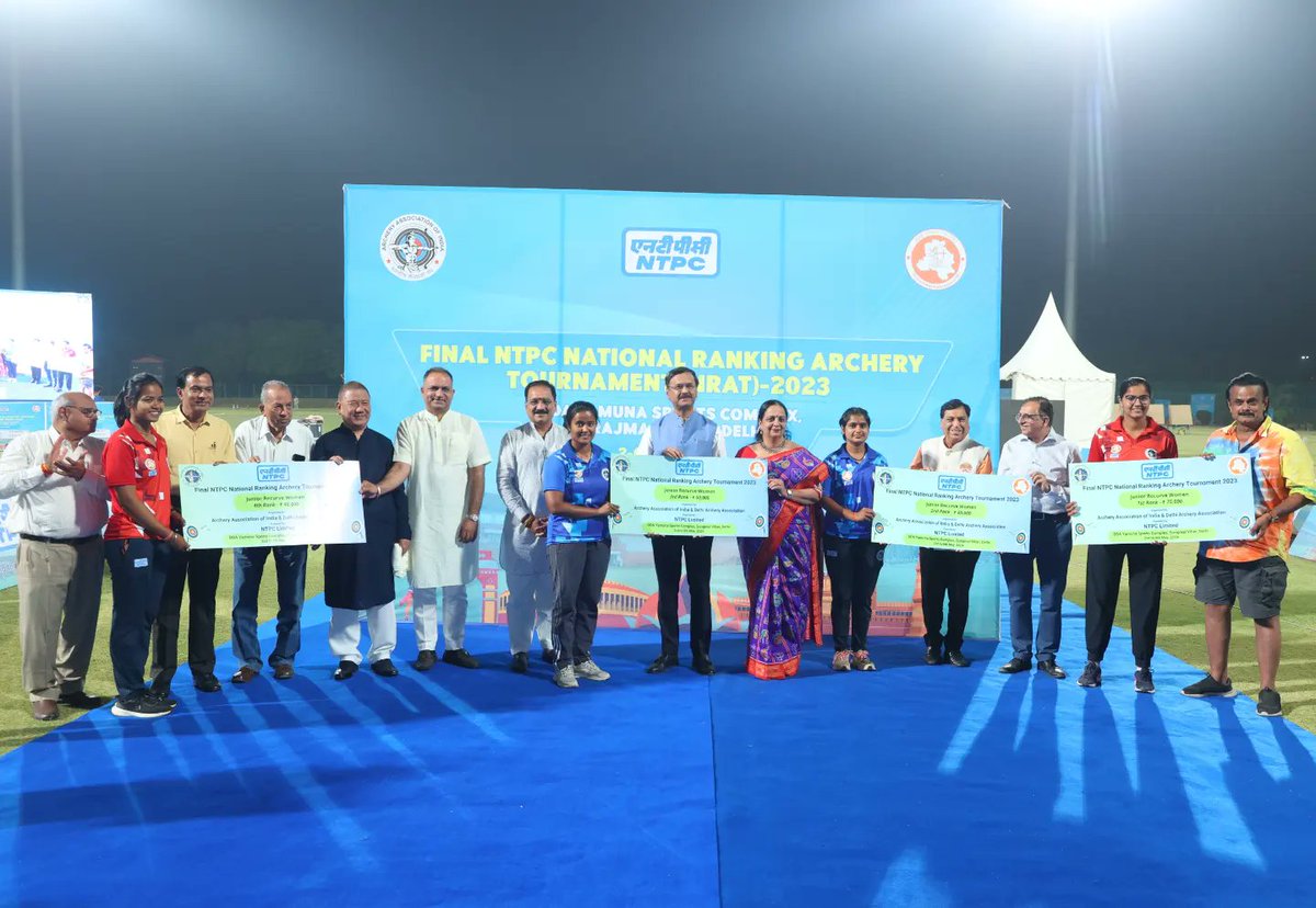 Final NTPC National Ranking Archery Tournament-2023 at DDA Yamuna Sports Complex, Delhi from 2-6 May, 2024. Recurve Top 4 Prize Winners❤🏹 JRM Goldi Mishra Dhruv Bagga Souvik Mandal Rahul K. Nagarwal JRW Pranjal Tholiya Srishti B. Johdand Srishti Jaiswal Ruma Biswas