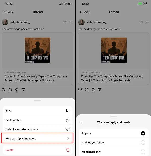Do you want to be able to control who can quote your post here on X? Threads app now allows users to control who can quote their posts. Users can limit quoting to 'Anyone,' 'Profiles you follow,' or 'Mentioned only.' #AfricaTweetChat