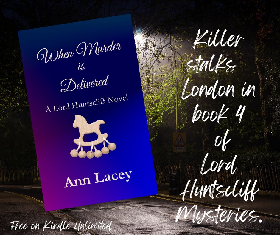 A killer stalks the streets of London in this Lord Huntscliff Mystery - When Murder is Delivered - Book 4. #mystery #historicalmystery #cozymystery #readers #romance #books #ShamelessSelfPromo #bookboost amazon.com/dp/B0CPZP9QDM