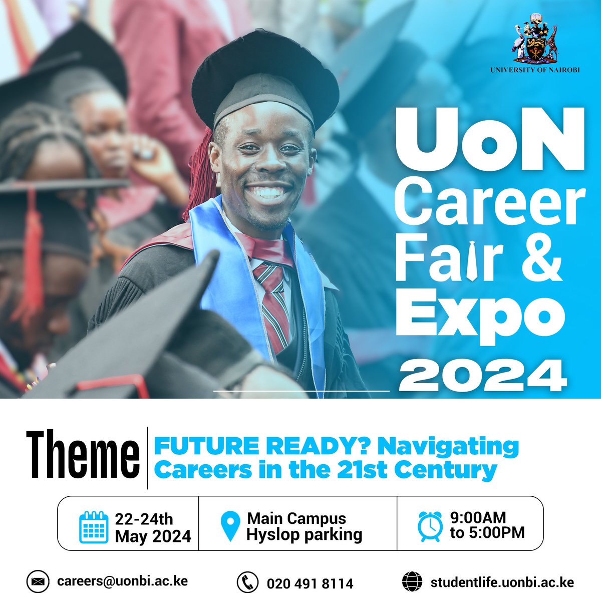 The Office of Career Services has organized a Career Fair & Expo targeting University and High School students.The main aim of the Career Fair is to prepare students for their next step in their careers. #CareerMentorship #CareerDevelopment #WeAreUoN