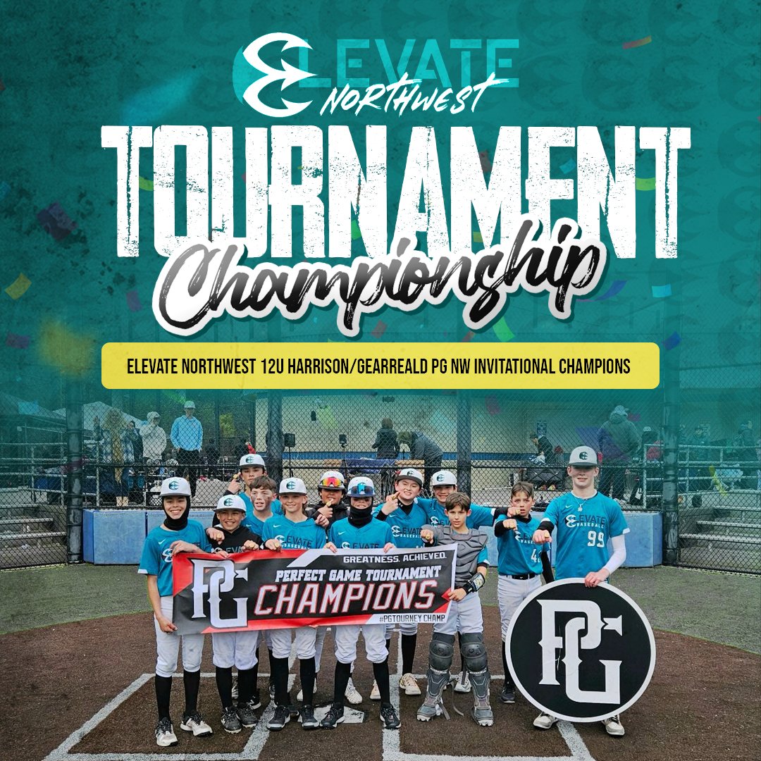 Congratulations to Elevate 12U Harrison/Gearreald for taking home the PG NW Invitational Championship