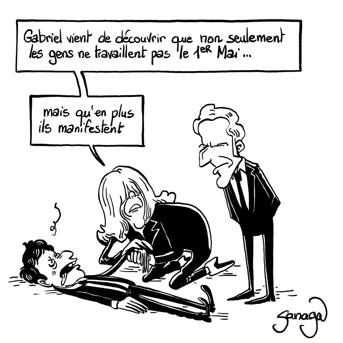 Le #DessinDePresse de Sanaga : Le 1er mai d’Attal
Retrouvez tous les dessins de Sanaga : blagues-et-dessins.com
#DessinDeSanaga #ActuDeSanaga #Sanaga #Humour #Macron #EmmanuelMacron #BrigitteMacron #Attal #GabrielAttal #1erMai #PremierMai #FêteDuTravail