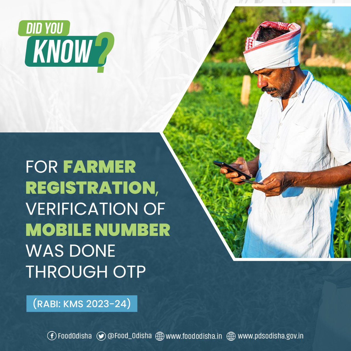 #Odisha: To register genuine farmers, verification of mobile number is done through OTP. It has ensured transparency in paddy procurement operations. #Rabi