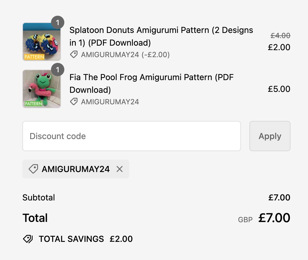 My AmiguruMay sale has started! This applies for my amigurumi patterns only. Buy 1 pattern, get another at 50% off! This sale ends on 26th May (23:59 BST). #amigurumay #crochet #amigurumi #crochetpattern