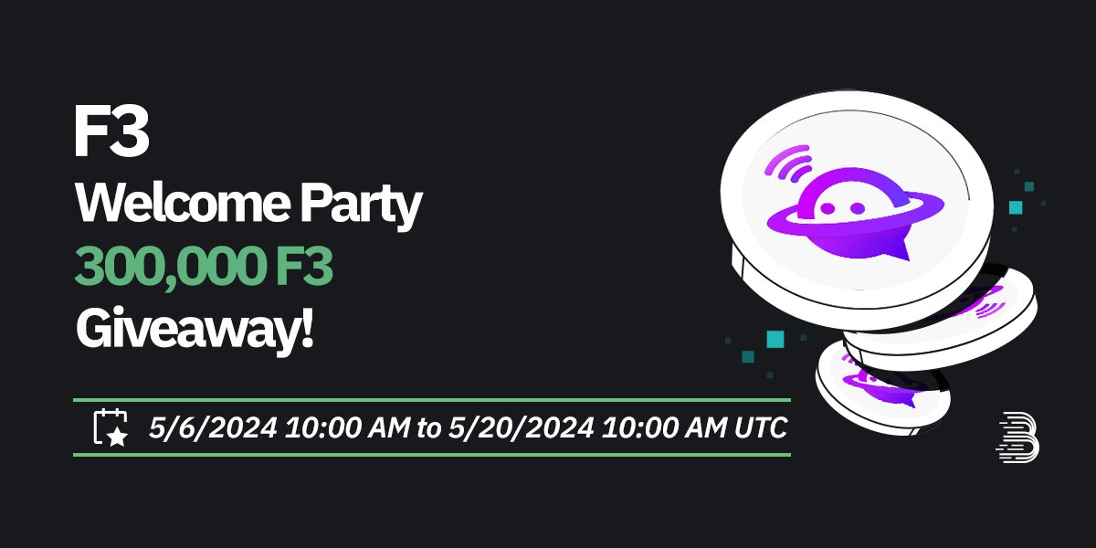 📢 To celebrate the listing of #F3 @Friend3AI, we are giving away a total of 300,000 $F3 to all participants in our F3 Welcome Bonus, Social Media Airdrop, Buy & Earn, and Trading Competition! 🥳F3 Welcome Bonus - 60,000 F3 Giveaway! bitmart.com/en?r=VDpkjw 😍Social Media…