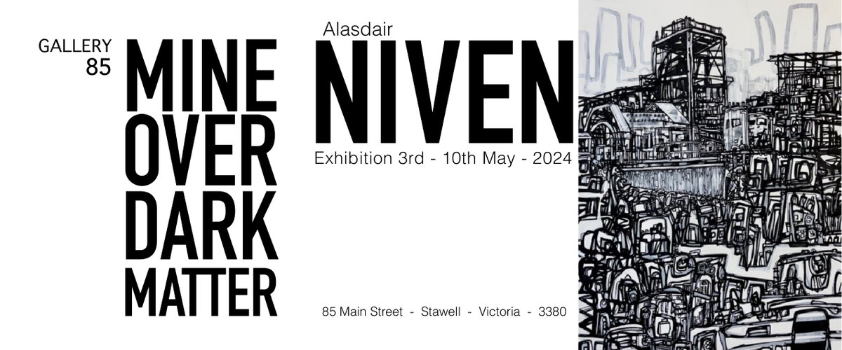 We love to see art and science come together, especially when the topic is #DarkMatter and inspired by the Stawell Underground Physics Laboratory.

Alasdair Niven's Mine Over Dark Matter exhibition is at Gallery 85 in Stawell until Friday or visit aniven.art