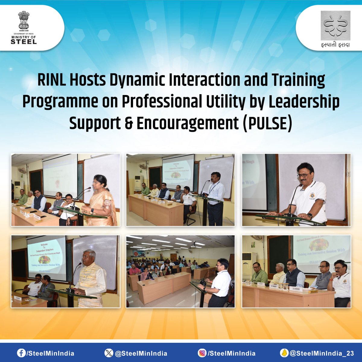 Empowering Leadership through #PULSE! #RINL's Management Services Department organizes an Interactive Training Program, emphasizing Professional Utility by Leadership Support & Encouragement (PULSE). #LeadershipDevelopment #TrainingProgramme