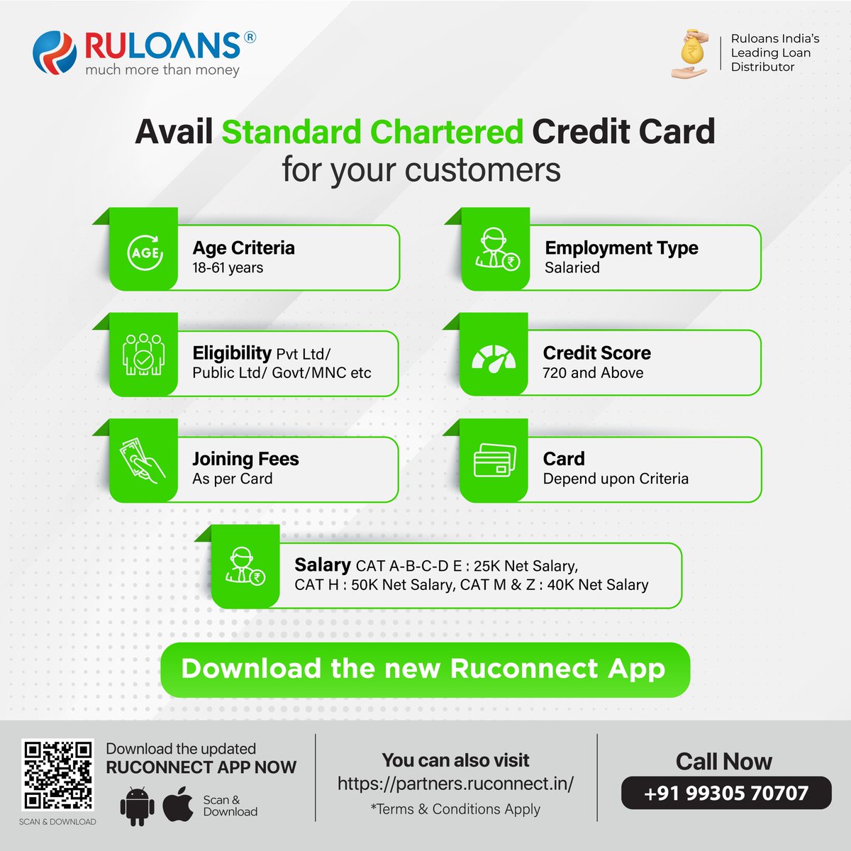 We're thrilled to announce that #StandardChartered #CreditCards are now exclusively available on Ruconnect App for your customers! With a wide range of benefits and features, these credit cards cater to all financial needs.
#CreditCard #RuconnectApp #Ruloans #FinancialSolutions