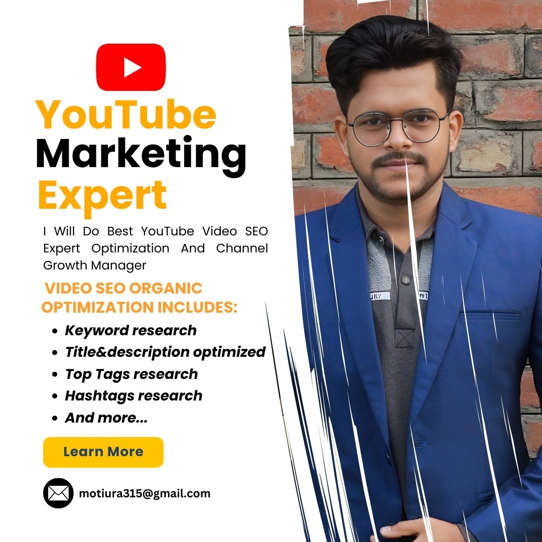 I Will Create a YouTube Video 'SEO' Title, Descriptions, Hashtags, And Tags, For Ranking Videos On Search Results.

#youtubemarketing #digitalmarkerting #youtubemarketingexpert