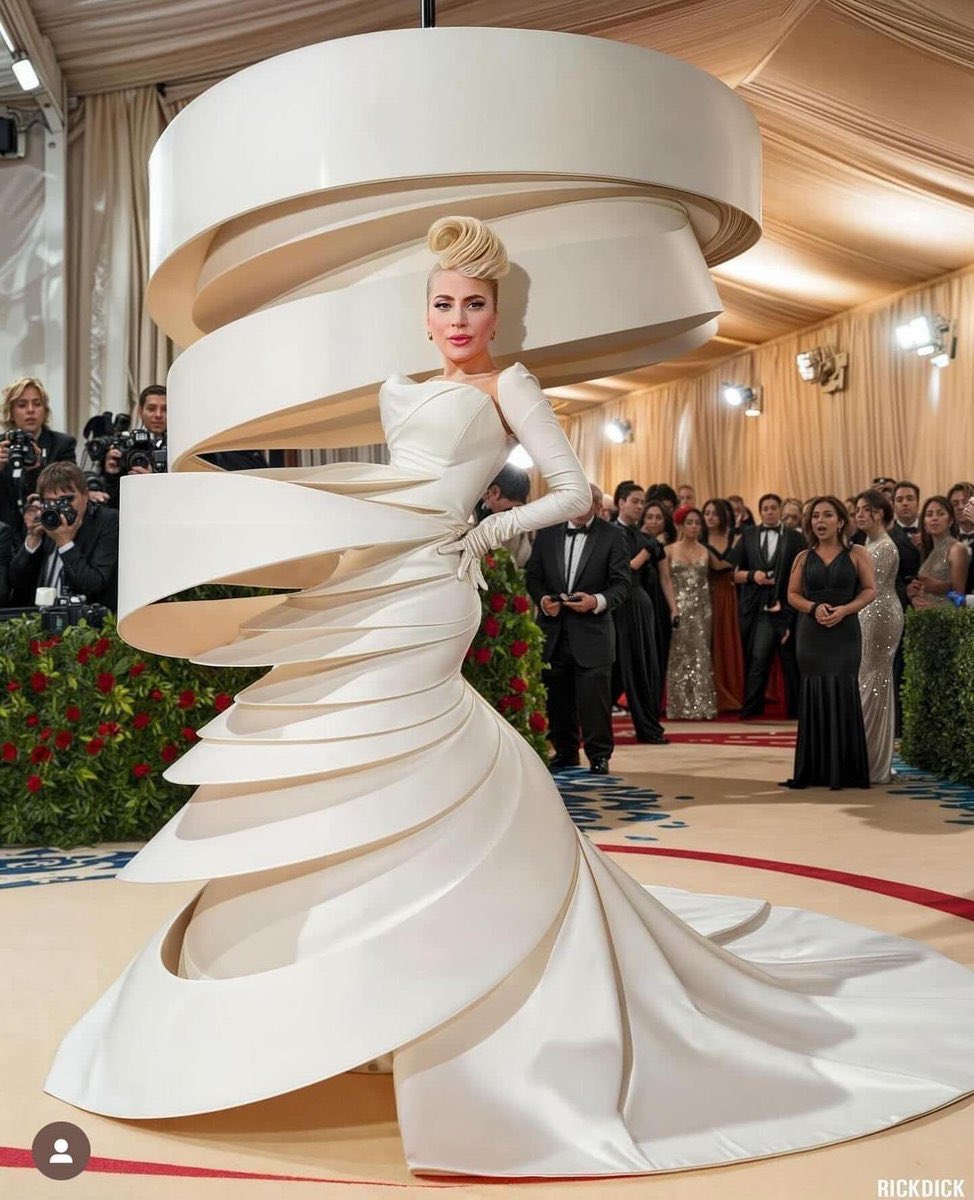 #LadyGaga killed it at the #MetGala2024

I haven’t seen any other outfits but i say with confidence,
this was the winner! 

She wore the #Guggenheim like nobody else.🥰 #Fashion