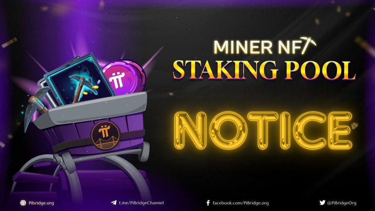 🔔NFT POOL OPENING ANNOUNCEMENT🔔 Miner NFT is a Pi mining tool by Pibridge, operating 24/7 with limited supply. 🤝 Currently, to facilitate miners in the process of staking NFT, Pibridge is integrating the NFT pool with the App instead of the Dapp as before. This integration…
