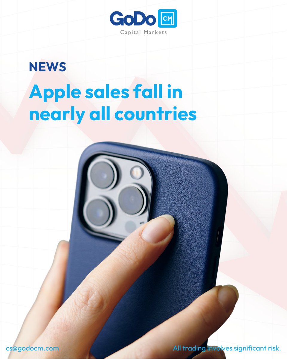 The company said that demand for its smartphones dropped by more than 10% in the first three months of this year, while overall sales fell in every geographic region except for Europe.📉

#apple #marketnews #iphone #appleinc #godo #smartphones