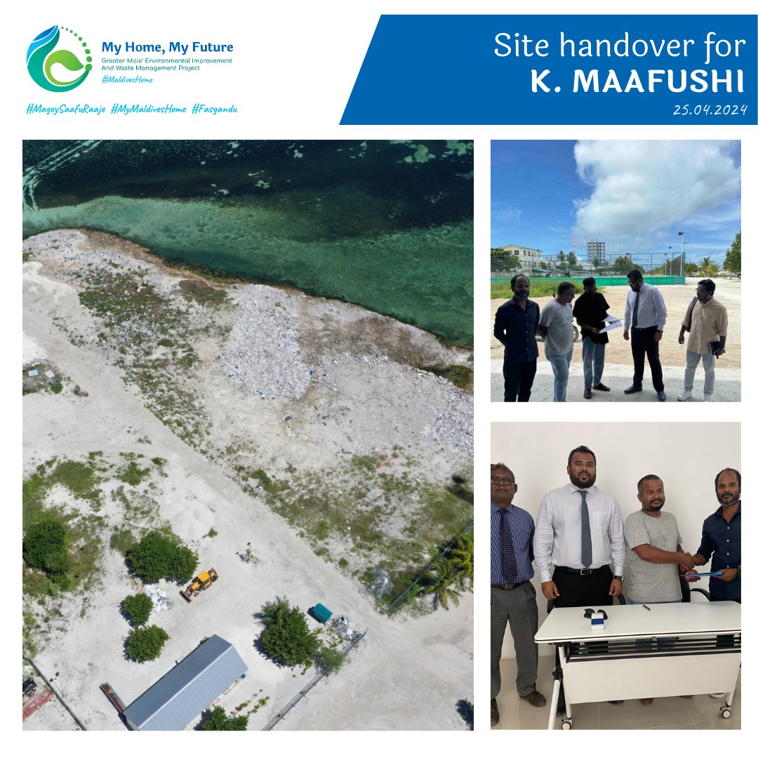We handed over the IWMC sites in K. Maafushi and K. Guraidhoo on April 25, 2024, followed by the sites in V. Felidhoo and V. Thinadhoo on May 5, 2024, to Central Line Pvt. Ltd. 

1/3