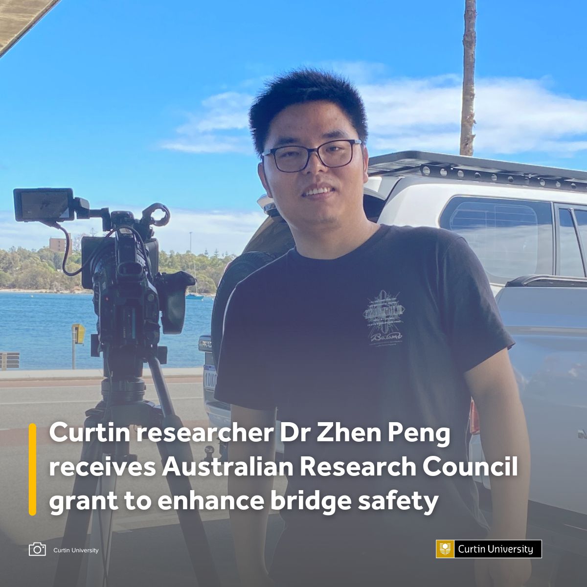 Well done to @CurtinUni’s Dr Zhen Peng on being awarded more than $380K from @arc_gov_au’s Early Career Industry Fellowship for 2024 – aiming to make #bridges safer and reduce maintenance using cutting-edge monitoring #technology in collab with @WA_Roads. tinyurl.com/3w37dxcr