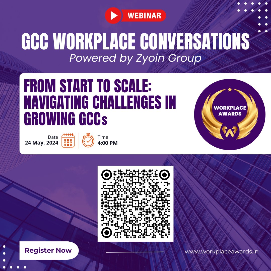 Gain valuable insights at our upcoming webinar, 'From Start to Scale: Navigating Challenges in Growing GCCs'. Join us as we address key challenges in GCC growth.  

Date: May 24, 2024 
Time: 4:00 PM 
Reserve your spot now: us02web.zoom.us/webinar/regist… 

#WorkplaceConversations