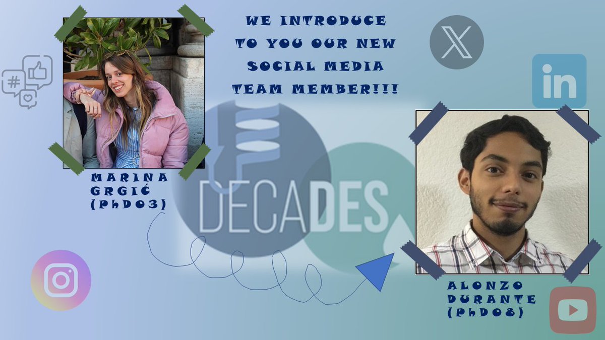🎉 New Social Media Team Member Alert! 🎉

Our PhD08 Alonzo Durante has stepped up to the plate while Marina Grgić (PhD03) is on maternity leave, bringing fresh ideas to the table! 

#HorizonDECADES #NewMember #SocialMediaTeam #WelcomeAboard 🚀
