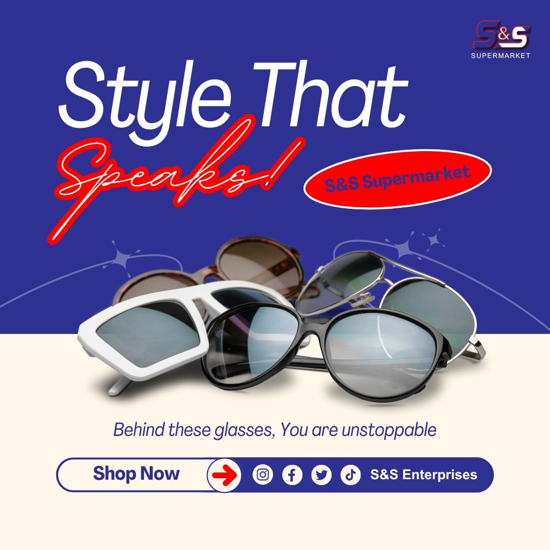 Behind these glasses, you are unstoppable.
Available at S&S in different Label Brands including Prada.

Get yourself One at any of our S&S Supermarket Branch

#SandS #SandSSupermarket #SandSRestaurant #SandSKampala #SandSEntebbe #LabourDay #LabourDay2024