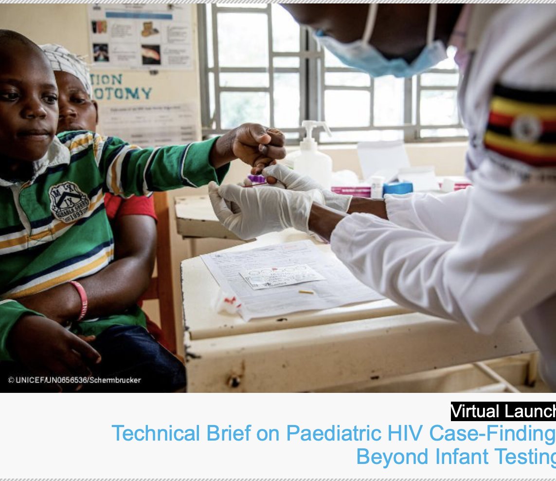 Join this important launch of a new technical brief on paediatric HIV case-finding: Beyond Infant Testing. Developed collaboratively by UNICEF, CDC, and EGPAF. 📅 May 7, 2024 ⏰ 03:00 PM SAST 👉 unicef.zoom.us/webinar/regist…