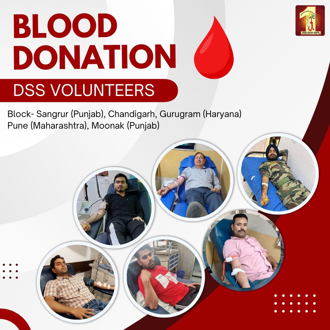 Heroes don't always wear capes—sometimes, they donate🩸blood! Dera Sacha Sauda's devotees are stepping up in the spirit of humanity, giving the gift of life to patients in need. Countless lives are saved, thanks to the selfless acts of lakhs of volunteers! Let's keep this…