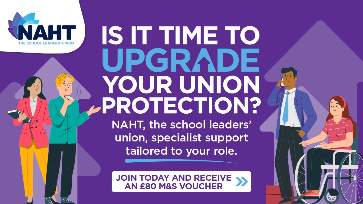 Is your role fully supported by your union protection? Don't wait until it's too late to find out. We understand the complexities of being a school leader and tailor our membership to your evolving needs. Plus, join today and receive a £80 M&S voucher* 🔗 bit.ly/3Go4w6m