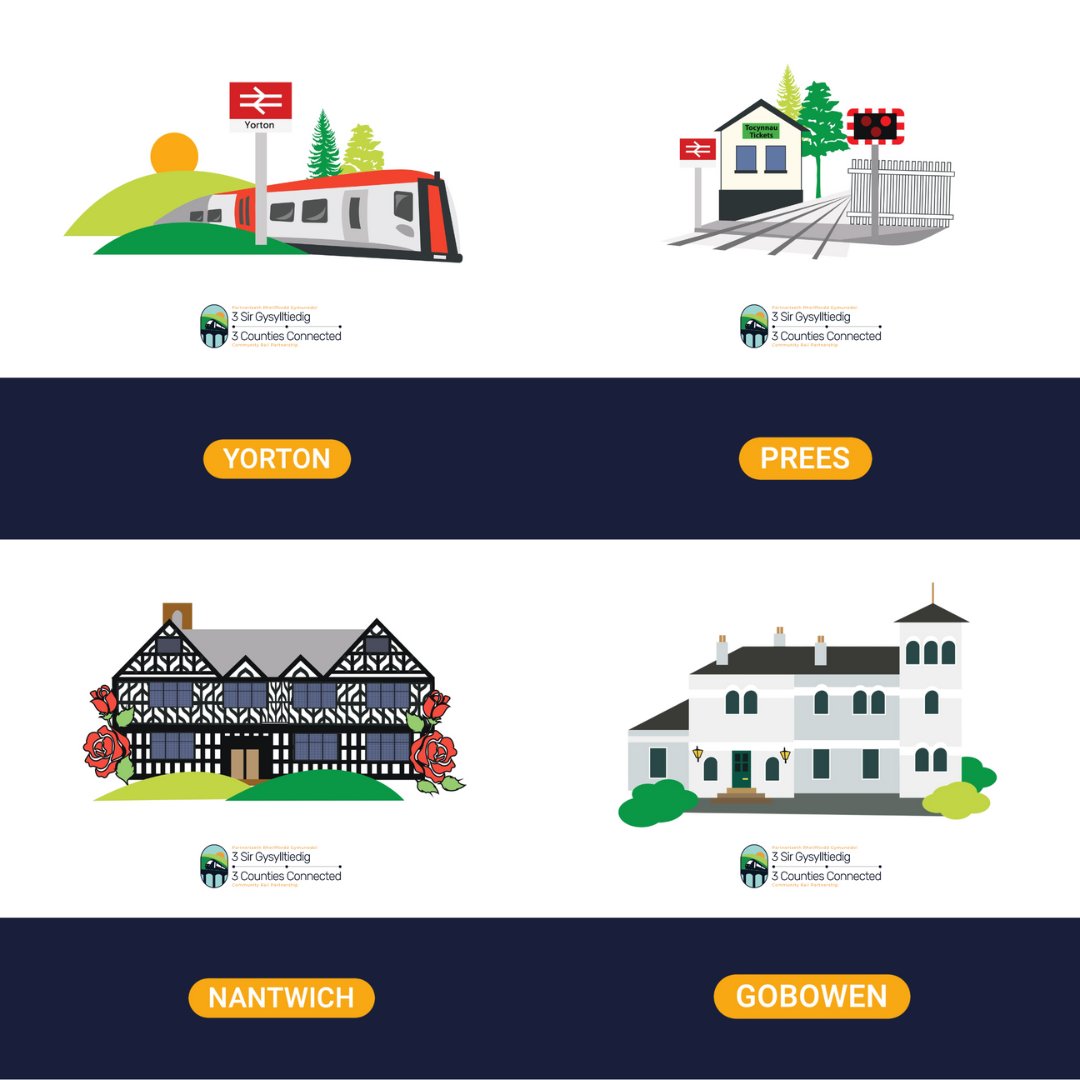 Thanks to your feedback, we have been working closely with <a href="/ie_instinct/">ie instinct</a> to create new illustrations to represent the smaller stations and communities along our route. Visit our website to read more about each station 📲 bit.ly/3UWASx3 <a href="/transport_wales/">Trafnidiaeth Cymru / Transport for Wales</a> <a href="/CommunityRail/">Community Rail Network</a>