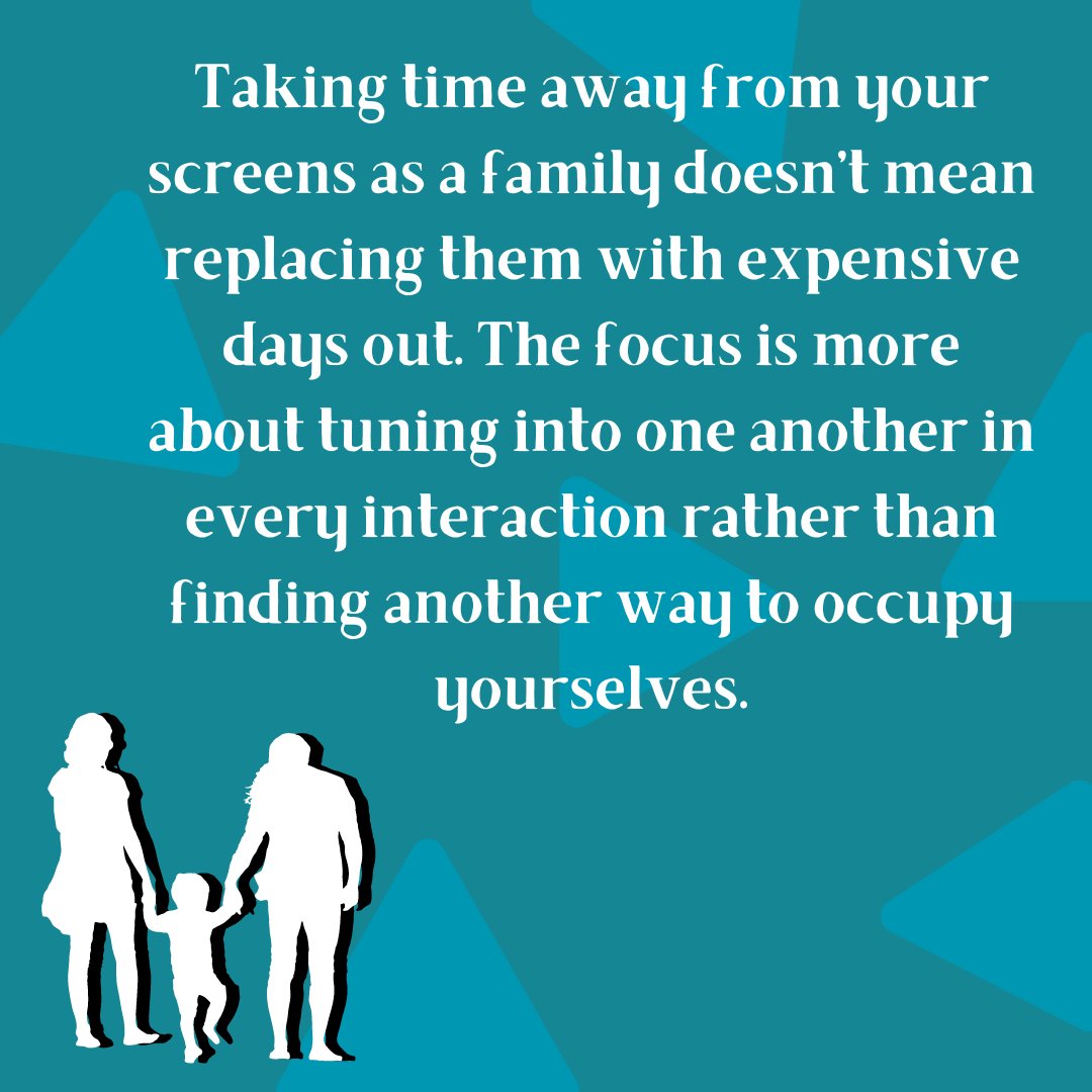 #screenfreeweek doesn't mean swapping out devices for expensive days out. The purpose of screen free week it to serve you and your family's emotional health. It's there to help provide more moments where you can be fully present to tune in to how each person is feeling.