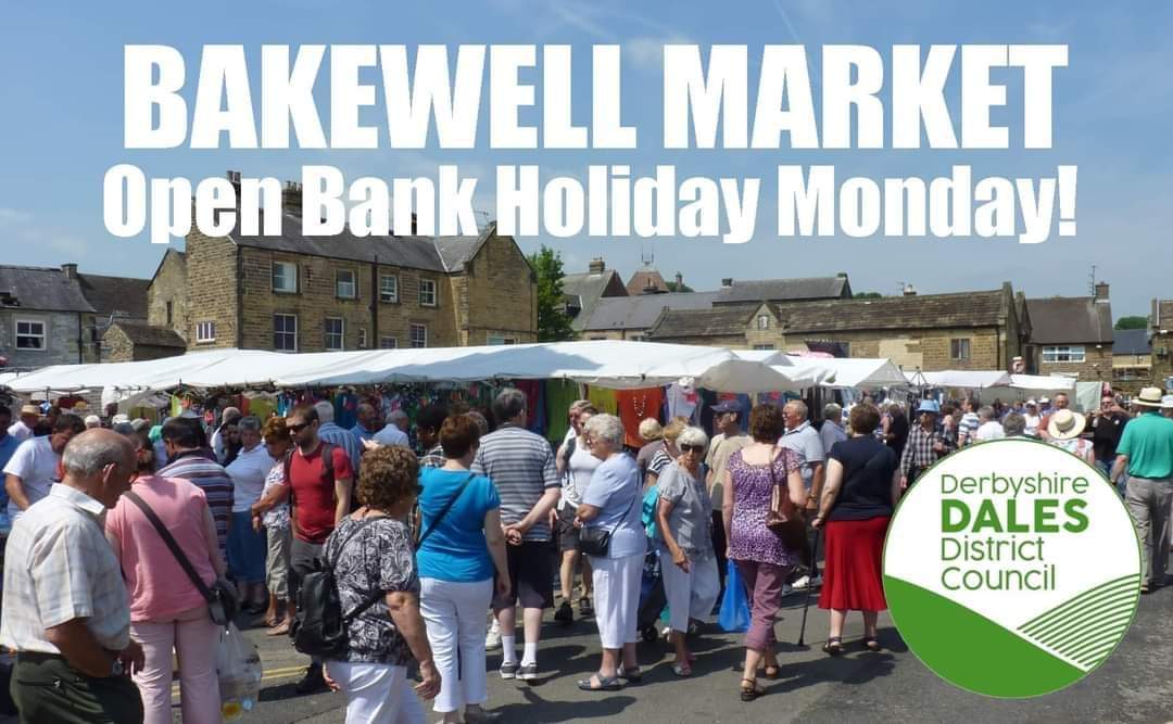 Our Monday #market is ON as usual this Bank Holiday in beautiful #Bakewell 👍 Stalls galore in the town centre (Market Place and Granby Road).