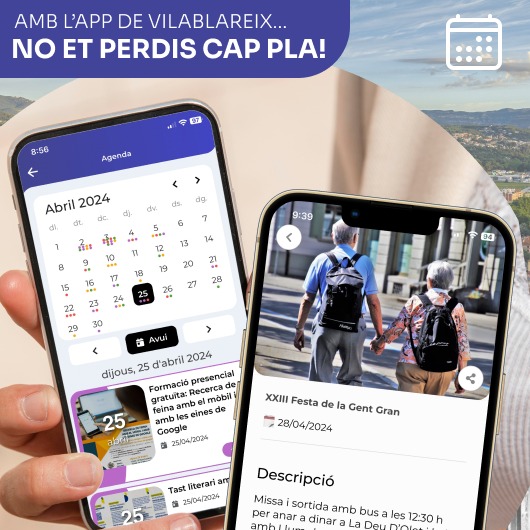 💥Ja tens la nova APP de #Vilablareix? 

Amb aquesta nova aplicació tindràs l'agenda sempre a la teva butxaca per no perdre't cap pla!

📱Descarrega-la a: link.wetown.es/vilablareix?la…