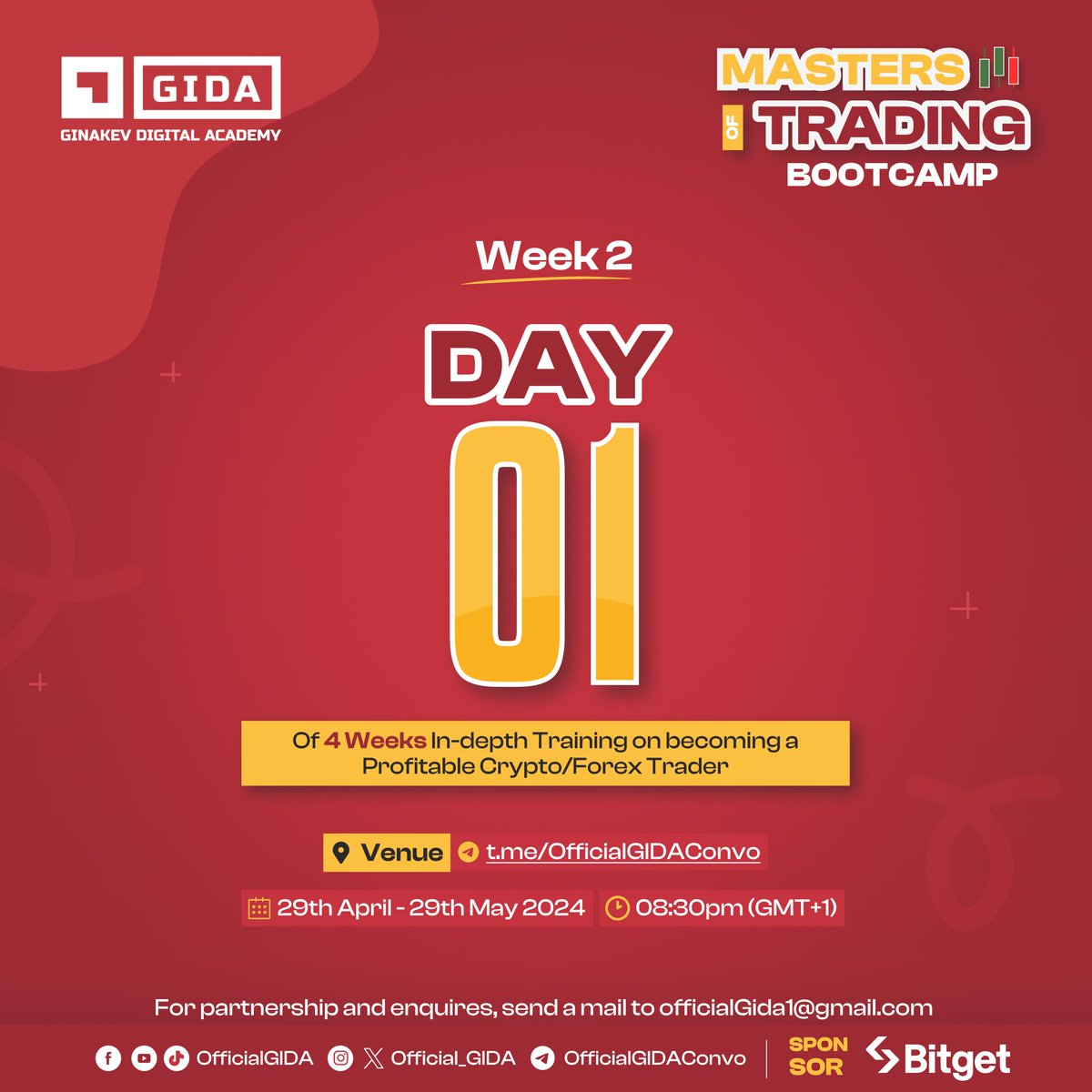 Week 1 of the #MastersOfTrading Boot Camp ended on a great note.💪🔥 Welcome to week 2, another time of learning and practicing to become masters in the trading business. Here's a link to all the recordings of last week's class. 🔗 t.me/OfficialGIDA/1… Be sure to listen and…