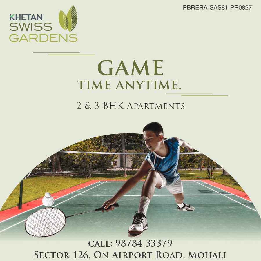 #KHETANSWISSGARDEN is a true testament to #LuxuryLiving embracing Leisure at the same time. These 2 & #3BHKAPARTMENTS elevate your lifestyle with homes designed for Endless Enjoyment by the Region’s #PremierDevelopers. Call: 98784 33379 Visit Sector 126, On Airport Road, Mohali.