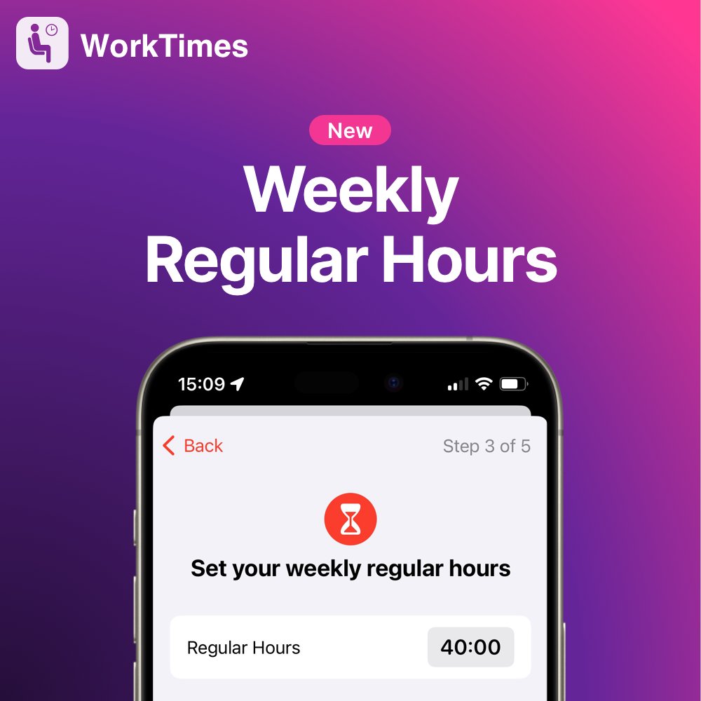WorkTimesApp's tweet image. One of the most requested features is now available in WorkTimes: weekly and monthly regular hours.

In addition, this update contains a brand new Apple Watch app with support for watch face widgets.

👉 worktimes.app/appstore