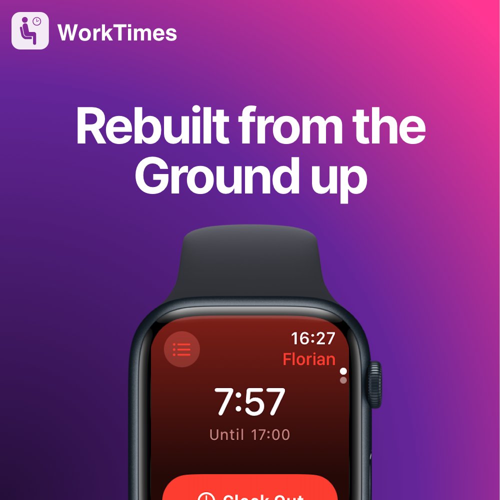 WorkTimesApp's tweet image. One of the most requested features is now available in WorkTimes: weekly and monthly regular hours.

In addition, this update contains a brand new Apple Watch app with support for watch face widgets.

👉 worktimes.app/appstore