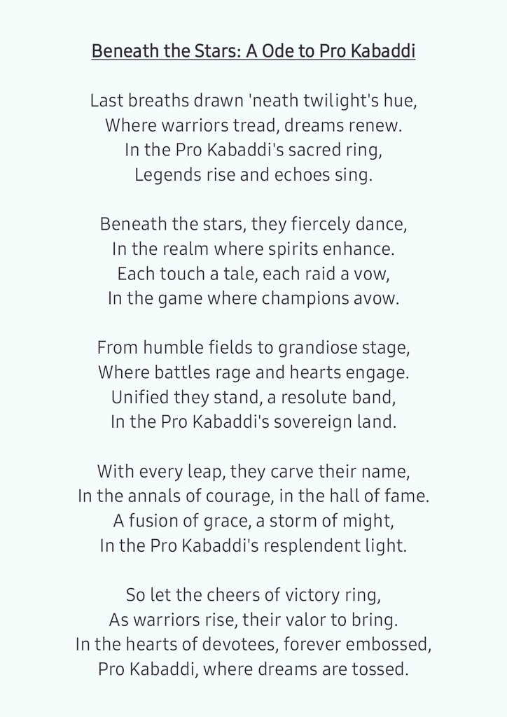 Here's my poetry...
#ILovePKL
@ProKabaddi